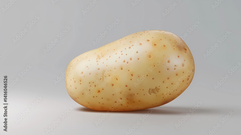 A fresh potato isolated on transparent background, Generative AI illustrations.