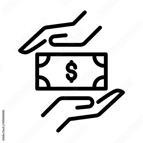 finance outline icon. money black line illustration.