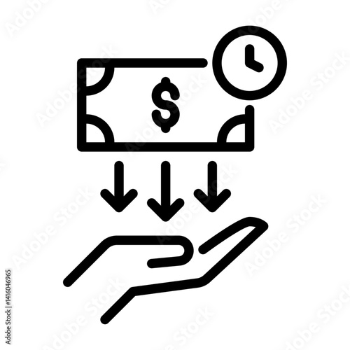 borrowing outline icon. loan black line illustration.