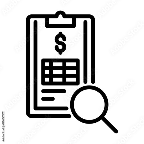 audit outline icon. analysis data black line illustration.