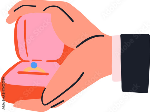 Hand Offering Ring in Box