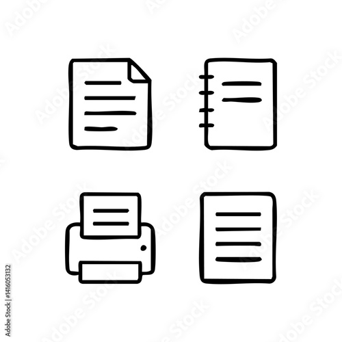 vector illustration of elements with document symbols