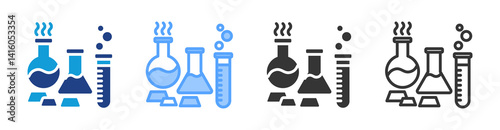Commodity Chemical icon set multiple style collection