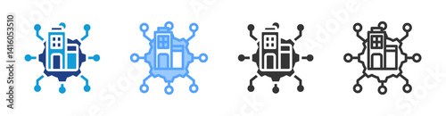 Infrastructure icon set multiple style collection