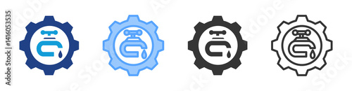 Water Supply icon set multiple style collection