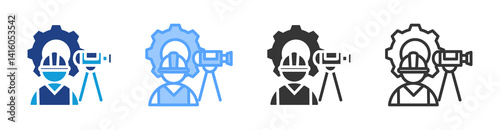 Surveying icon set multiple style collection