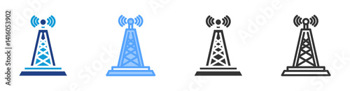 Telecommunications icon set multiple style collection