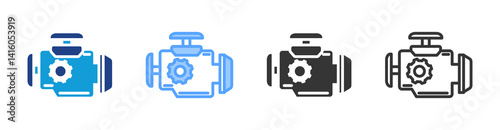 Engines icon set multiple style collection