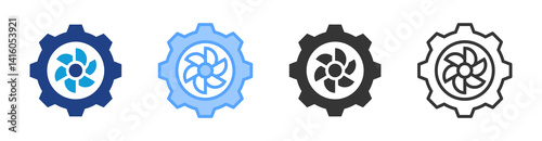 Turbines icon set multiple style collection