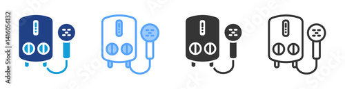 Water Heater icon set multiple style collection