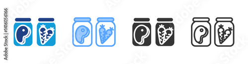 Food Preservation icon set multiple style collection