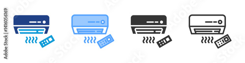 Air Conditioner icon set multiple style collection