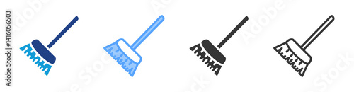 Floor Brush icon set multiple style collection