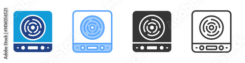 Electric Stove icon set multiple style collection