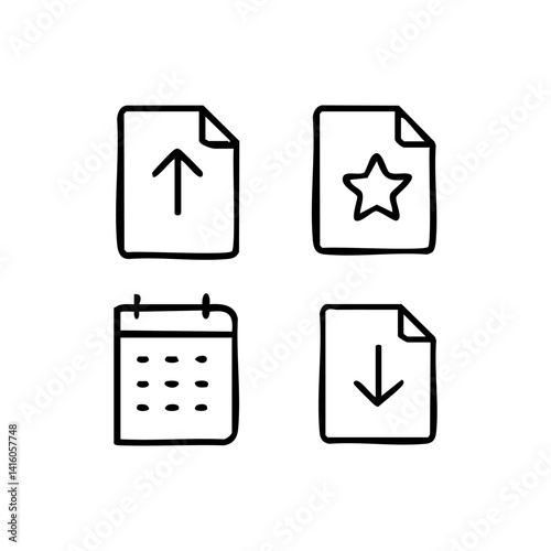 vector illustration of elements with document symbols