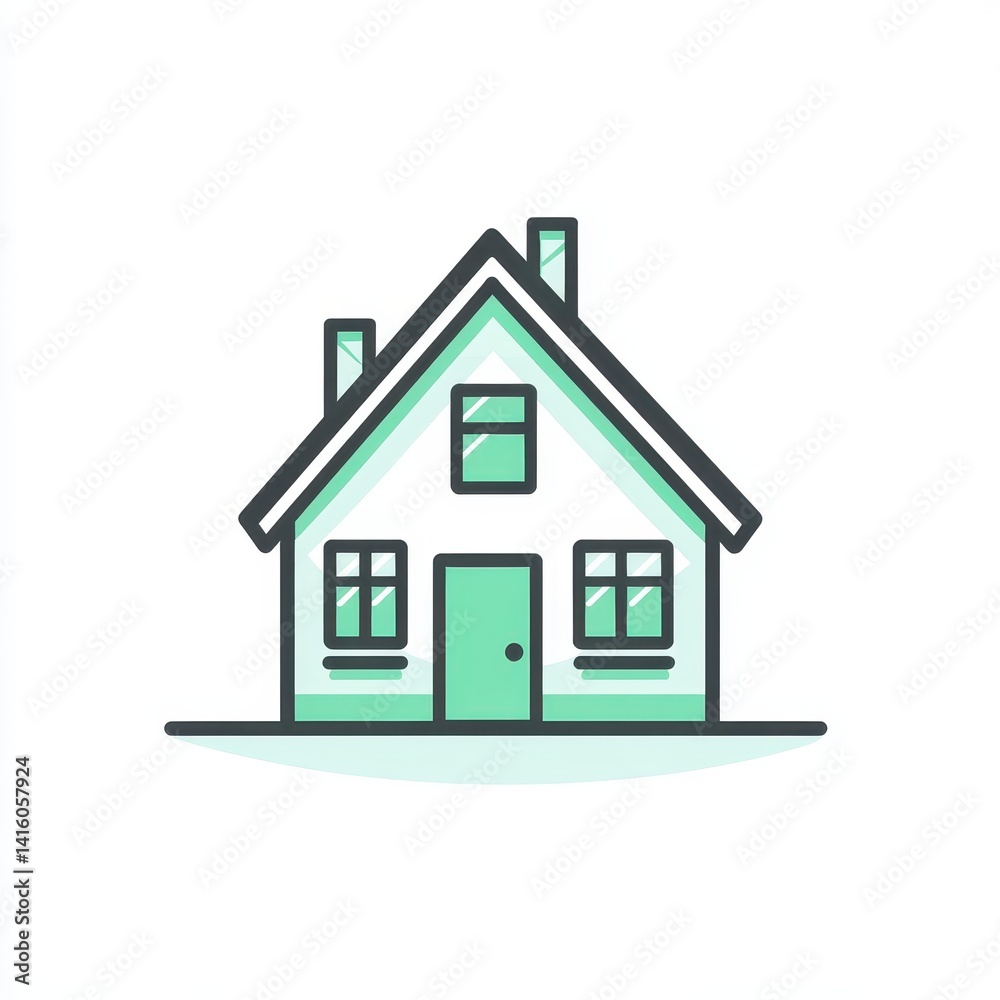 Simple Green House Outline Icon Isolated on White Background Architecture Design and Flat Vector Representation for Family Home with Clean Lines Simple Green House Outline Icon Isolated on White Background Architecture Design and Flat Vector Representation for Family Home with Clean Lines