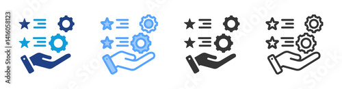 Features icon set multiple style collection