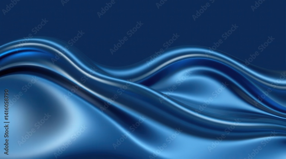 Naklejka premium Abstract blue waves creating a fluid visual pattern.