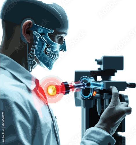 Biochemical Silhouette Vector, Science Molecule Art for Lab Posters, Medical Graphics, and Research Use