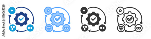 Phase icon set multiple style collection