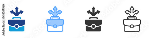 Flexible Work icon set multiple style collection