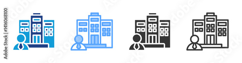 Small Businesses icon set multiple style collection