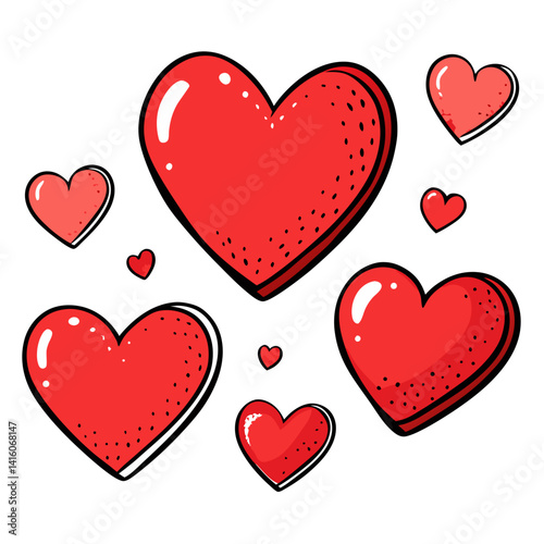 Red heart vector image for valentine's day love and romance graphic design art