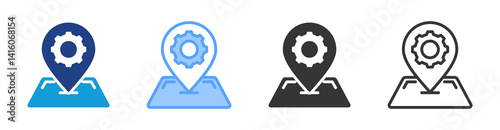 Remote Location icon set multiple style collection