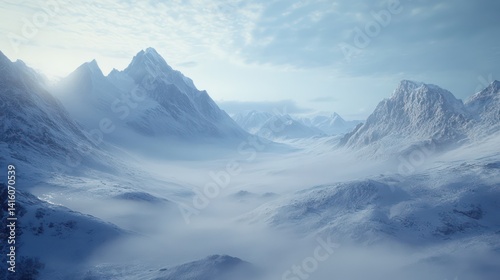 Wallpaper Mural Misty mountain landscape Torontodigital.ca