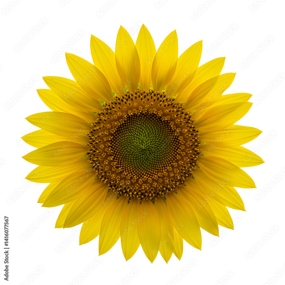 Fototapeta premium Isolated sunflower blossom on white