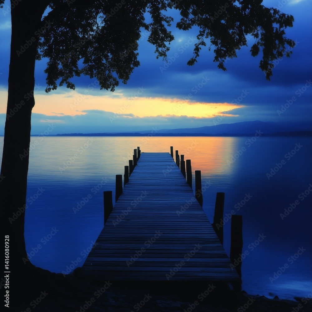 Fototapeta premium sunset on the lake