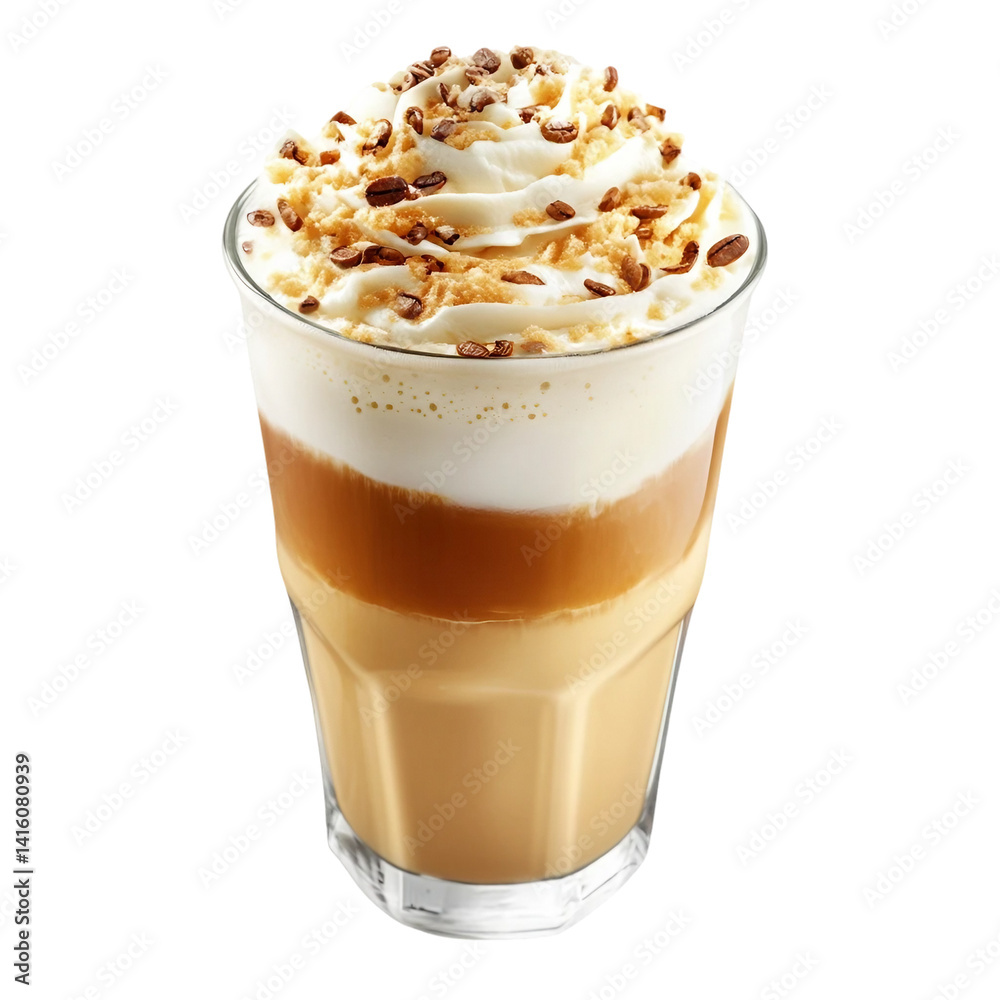 Cup of latte on white background Cup of latte on white background