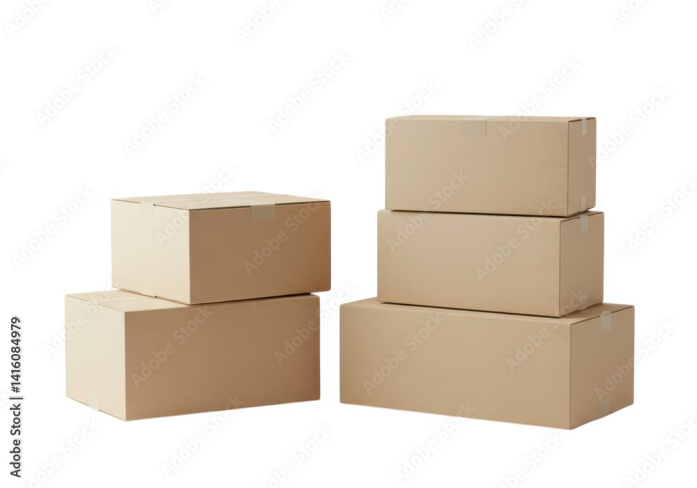 Cardboard boxes shipping packaging moving storage containers isolated on white background Cardboard boxes shipping packaging moving storage containers isolated on white background