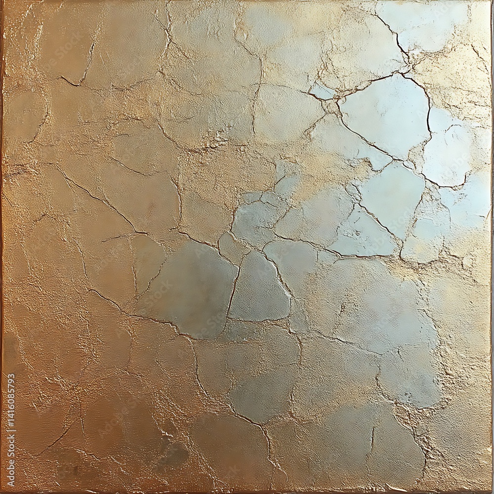 Fototapeta premium Gold and silver textured abstract canvas art