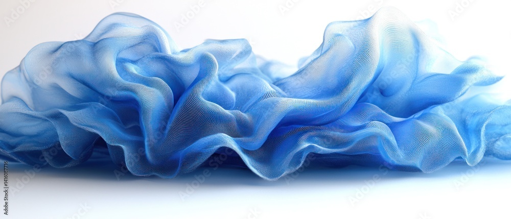 Fototapeta premium Flowing Blue Fabric