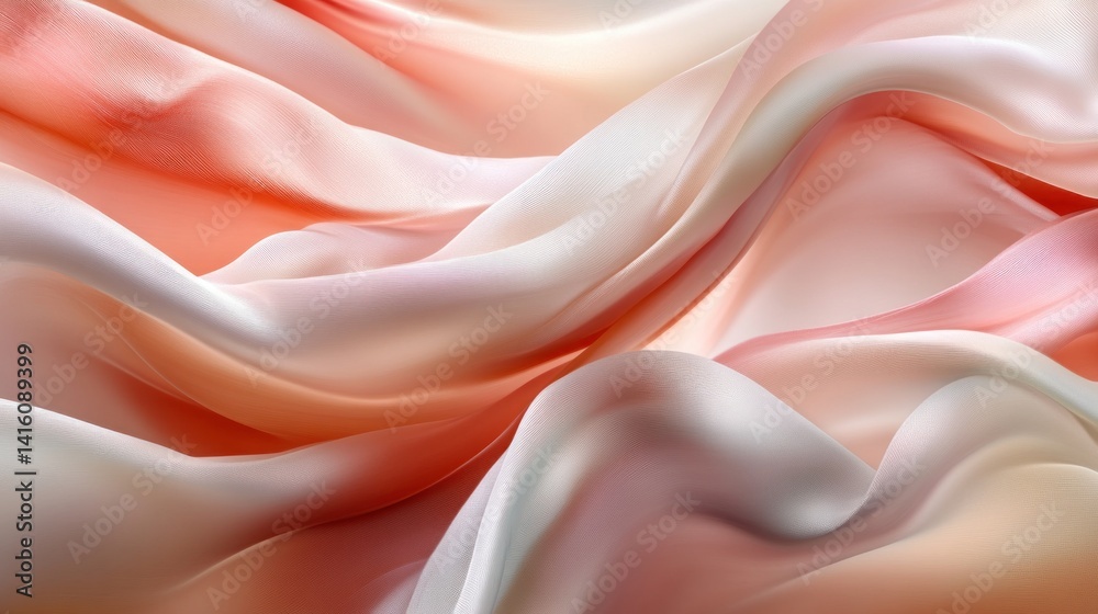 Fototapeta premium Soft, flowing silk fabric with a gradient color scheme.
