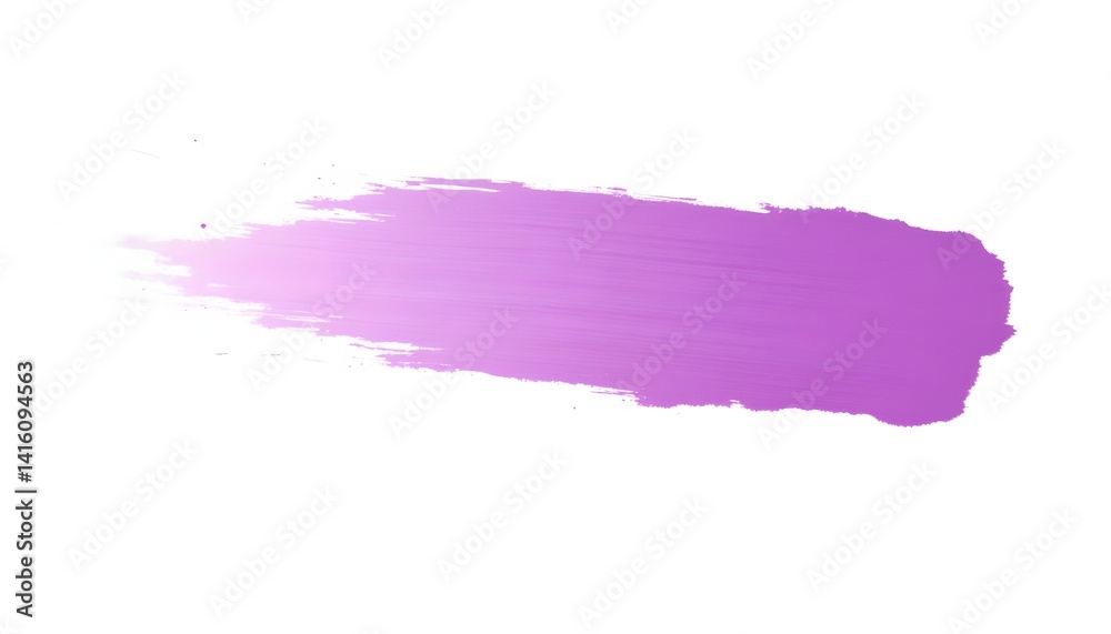 Fototapeta premium Vibrant Thin Brush Stroke of Purple Paint on White Background