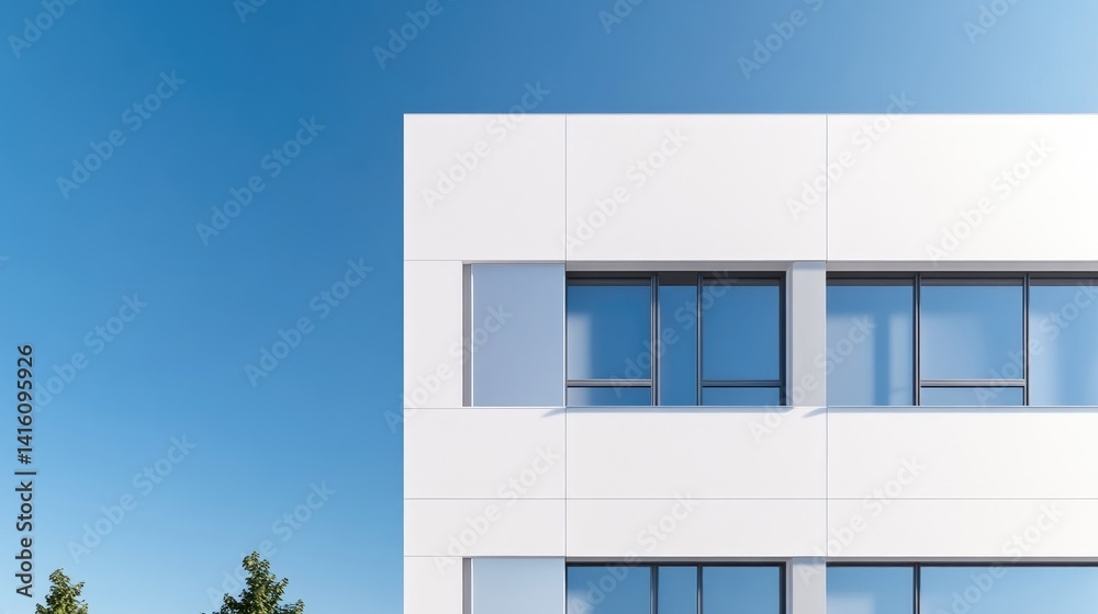 Obraz premium Modern office building exterior with large windows