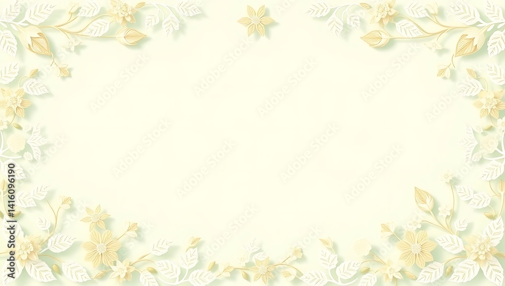 Dreamy Mother's Day Background with Green Floral Border Dreamy Mother's Day Background with Green Floral Border