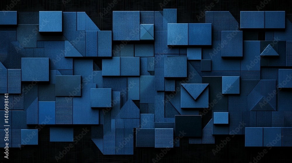 Abstract dark blue mosaic background texture squares rectangles geometric pattern design Abstract dark blue mosaic background texture squares rectangles geometric pattern design