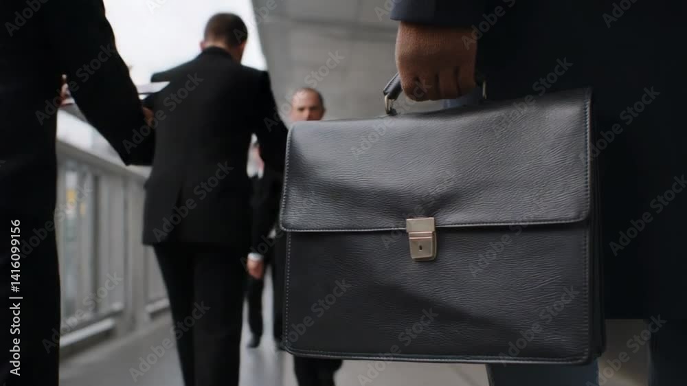 Spy Carries Ticking Briefcase in Busy Urban Setting Generative AI