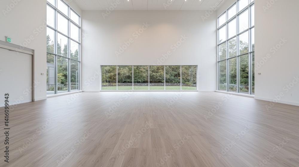 Obraz premium Modern minimalist hallway interior design architecture stock photo