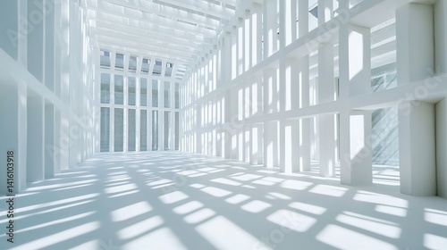 empty room with white windows photo