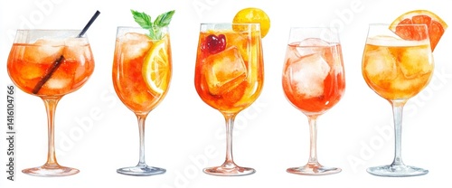 Colorful Aperol Spritz Cocktails