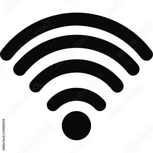 Isolated Wi Fi Symbol on White Background