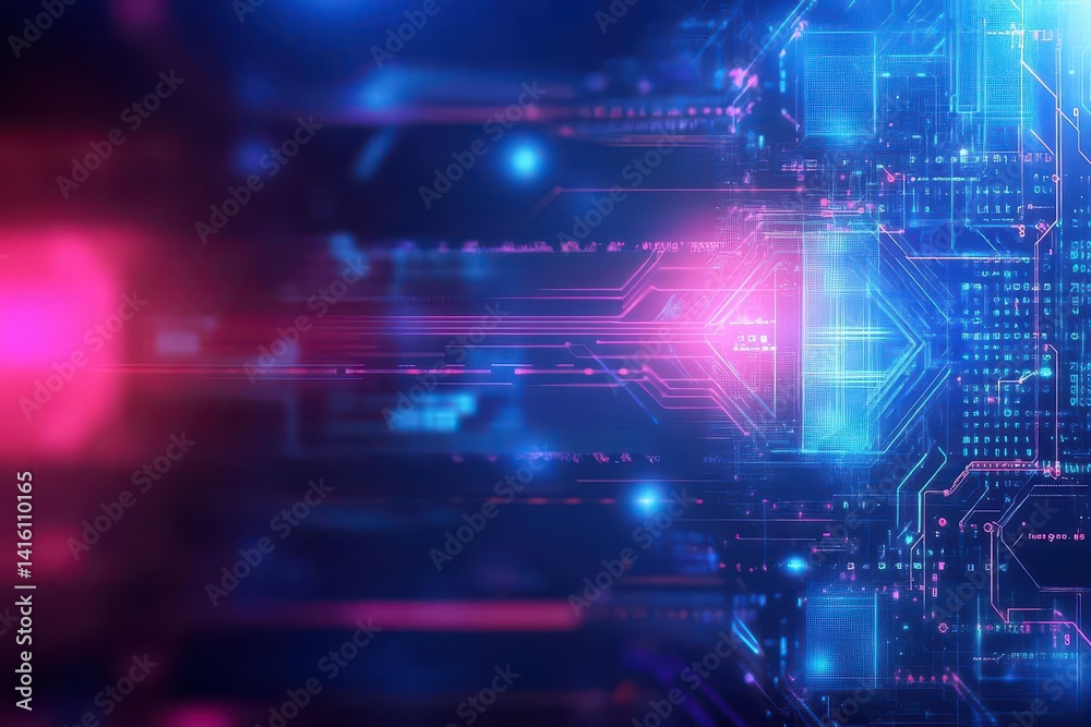 Abstract Tech Background Highlighting the Integration of Automation Technologies, Featuring Robotics Abstract Tech Background Highlighting the Integration of Automation Technologies, Featuring Robotics