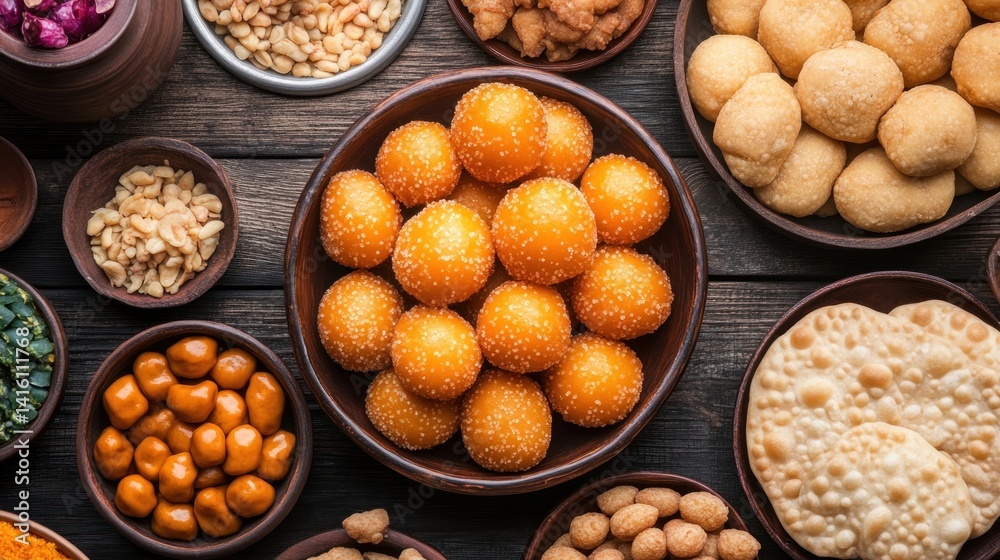 Fototapeta premium Aromatic Indian Sweets Collection: A Delightful Array of Traditional Treats