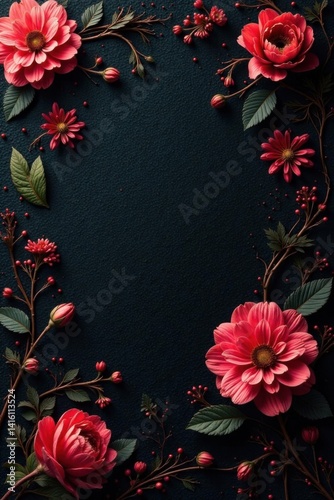 Dark charcoal floral patterns with intricate, woven designs and subtle texture variations, charcoal, sophisticated, dark