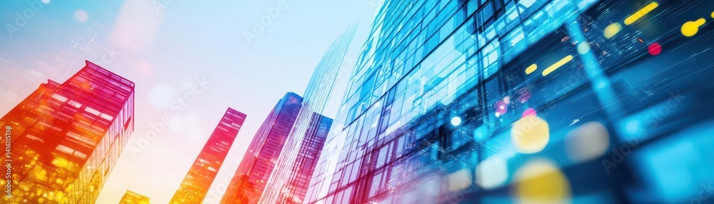 Background of future urban and corporate architecture Real estate idea with bokeh, motion blur, and a reflection in a glass panel of a skyscraper facade Generative AI Background of future urban and corporate architecture Real estate idea with bokeh, motion blur, and a reflection in a glass panel of a skyscraper facade Generative AI