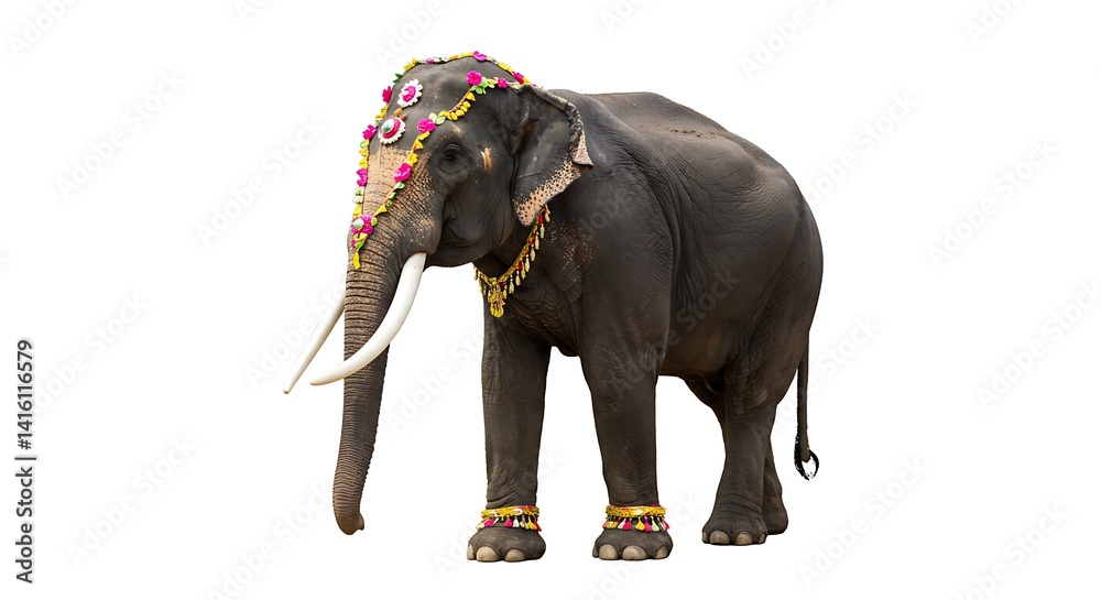 Fototapeta premium elephant thailand tradition asian india tourism destination and religion isolated on white background